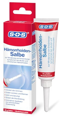 SOS Hämorrhoiden-Salbe (30g) – lindert Brennen, Juckreiz & Entzündungen | schmerzfreie Anwendung - mit Dexpanthenol & Aloe Vera - fördert die Heilung – Fördert Wundheilung auch bei Analfissuren