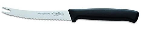 F. DICK ProDynamic Tomatenmesser (Klingenlänge 11 cm, Kochmesser für Tomaten/empfindliches Schneidgut, Klinge X55CrMo14 Stahl, Härte 56° HRC) 82632112, Schwarz,