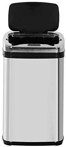 HOMCOM Sensor Mülleimer 30L Automatischer mit Bewegungssensor Silber