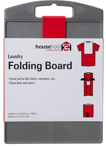 Household Essentials Faltmaschine für Hemden, tragbar, zum Aufhängen, Griff für Zuhause, zum Organisieren von Wäsche, Schwarz/Grau