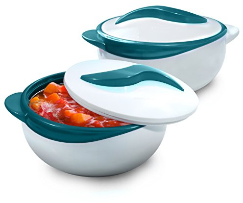 Pinnacle Salatschüssel/Suppenschüssel, Servierschüssel, Salatschüssel mit Deckel, hervorragende Schüssel für Urlaub, Abendessen und Party, 2 Stück – Türkis