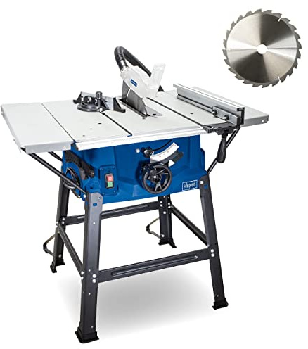 Scheppach Tischkreissäge HS100S | 230V 2000W | Schnitthöhe 85mm | Sägeblatt Ø 250mm | inkl. Tischverbreiterungen und Untergestell | Tischgröße mit Verbreiterung 642 x 940 mm | Tischhöhe 830mm