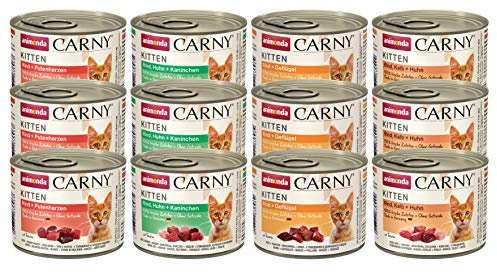 Animonda Carny Kitten Katzenfutter, Nassfutter Katzen bis 1 Jahr, Variation für Katzenkinder, 12 x 200 g