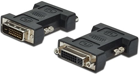 DIGITUS DVI Grafik Adapter, DVI-D (24+1) zu DVI-I (24+5) (Stecker zu Buchse), max. 2560 x 1600 Pixel, 30Hz, Schwarz
