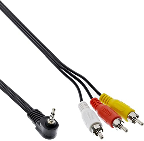 InLine 1,5 m 3,5 mm 4 Pin Stecker zu 3 x Cinch Audio/Video-Kabel für Digital-Camcorder