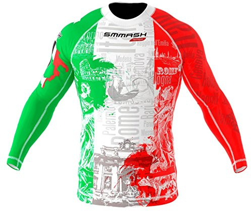 SMMASH Rashguard Italy Langarm MMA BJJ UFC Kampfsport - Größe XS S M L XL XXL XXXL (L)