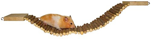 Kerbl Pet Hamsterbrücke, Holzbrücke, 57x7cm, Holz Natur, mit Befestigungshaken, flexibel verwendbar