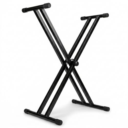 RockJam Double Braced Adjustable Keyboard Stand with Locking Straps