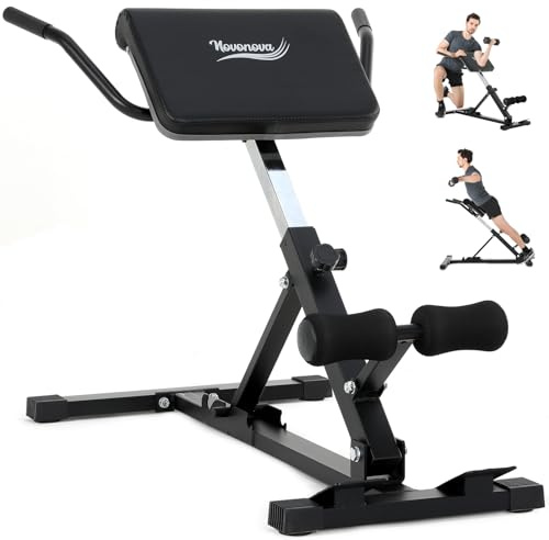 Novonova Hyperextension Rückentrainer klappbar, Rückentrainer für zuhause mit verstellbarer Rückenlehne, Roman Chair für Rückenmuskeln& Bauchmuskeln, Römischer Stuhl NV-5518
