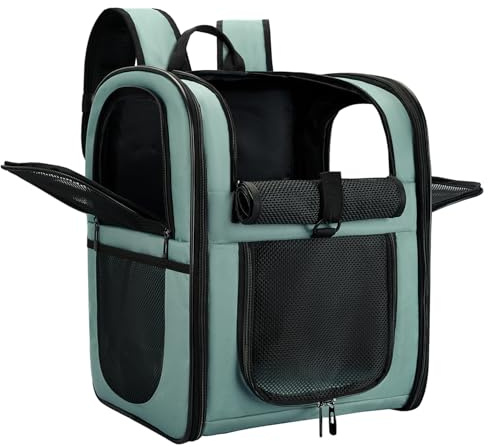 apollo walker HundeRucksack und KatzenRucksack für Kleine Haustiere(Belastbarkeit 2-15kg) - Gepolsterter Rückenstütze Hundetasche Atmungsaktiver Netz-Tierrucksack für Wandern, Reisen, Outdoor Blau