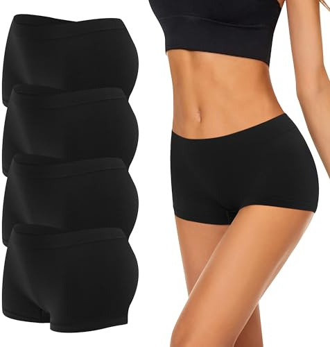 Uizuooy 4/6 er Pack Damen Boxershorts Pantys Nahtlose Damen Unterhosen | Damen Seamless Hipster Panties Atmungsaktiv Panties Weich Stretch Frauen Mikrofaser Unterwäsche Damen Mehrfachpackung S-2XL