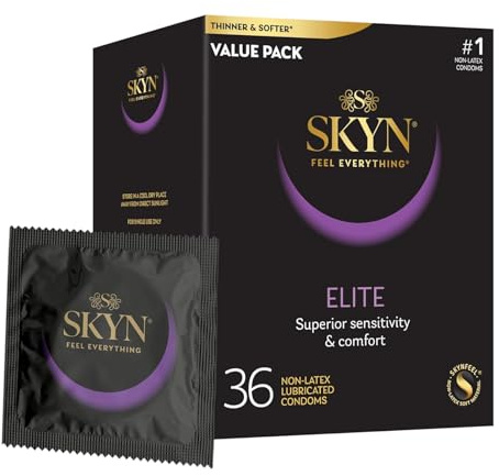 SKYN LifeStyles Elite Kondome, synthetisches Polyisopren-Kondome, latexfrei, 36 Stück (Verpackung kann variieren)