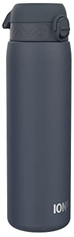 ion8 Vakuumisolierte Edelstahl-Trinkflasche, 1 Liter, 920 ml, Auslaufsicher, Einhandöffnung, Sichere Verriegelung, Spülmaschinenfest, Tragegriff, Langlebig, Ideal für Sport und Yoga, Marineblau