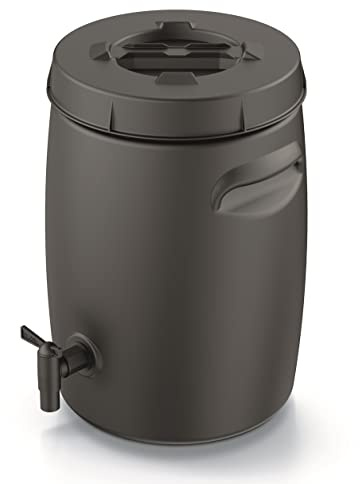 Komposteimer 25L Bio Mülleimer Küchenkomposter mit Deckel Einsatz Filter Geruchsstopp Biomülleimer zur Herstellung von Dünger Fermenter Haushaltseimer BirnePower Schwarz