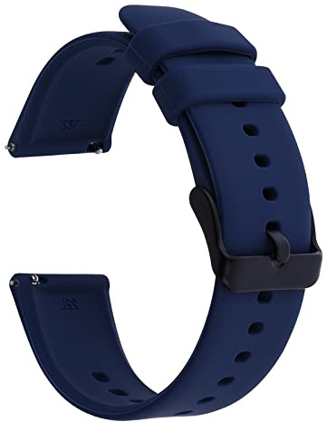 TIESOME Ersatz Uhrenarmbänder Silikon, Uhrenarmband mit Schnellverschluss Ersatzbänder Watch Straps, Uhren Zubehör Uhrenarmbänder Watch Band (22mm, Blau)