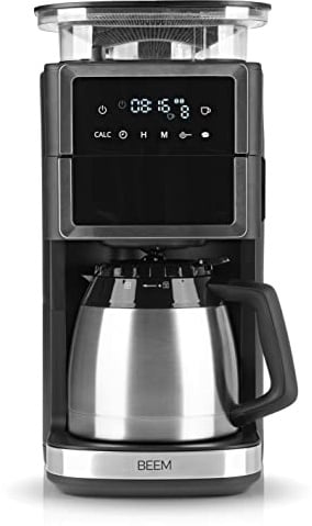 BEEM FRESH-AROMA-PERFECT III Filterkaffeemaschine mit Mahlwerk - Thermo | Edelstahl | Mit Isolierkanne & Aroma-Plus-Funktion | Permanentfilter & 24-H-Timer | 1000 W | bis zu 10 Tassen