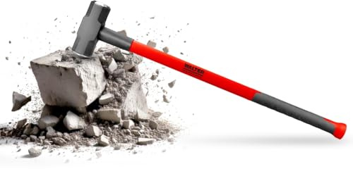 WALTER PROFESSIONAL Vorschlaghammer, 4,5 kg, 90 cm Fiberglas-Griff | Abbruchhammer, Sledge Hammer, vibrationsdämpfender, bequeme Handhabung und präzise Steuerung, robust und langlebig
