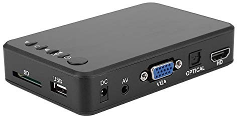 HDMI Mediaplayer, 1080P 4K Ultra HDMI Digitaler Multimediaplayer mit Adapter und Fernbedienung für -MKV/RM- MMC USB-Laufwerke und SD-Karten Car HD Player