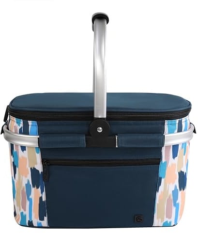 ALLCAMP Faltbar Isoliert Kühltasche - Einkaufskorb | Mit Deckel,leicht zu reinigen, faltbar für Aufbewahrung, Aluminiumfolie,Aluminiumrahmen, für Picknick und Camping,Einkaufen