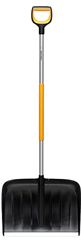 Fiskars Schneeräumer für große Schneemengen, X-series, Länge: 153,5 cm, Aluminium/Polymer, Schwarz/Orange/Grau, 1057178