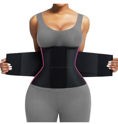FeelinGirl Waist Trainer Bauchweggürtel Korsett Damen Bauchweg Bauchgürtel Shaper Trimmer Bauchkontrolle Shapewear Körperformer mit Dreifachumwicklung für Frauen