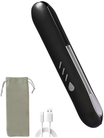 Mini Glätteisen Kabellos, Akku Reise Glätteisen, Klein Haarglätter und Lockenstab 2 in 1, Hair Straightener für Kurze Haare, Tragbares Keramik Reiseglätteisen mit 3 Einstellbare Temperaturen, Schwarz
