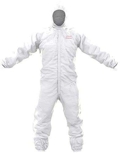 SafeComfort Einweg-Chemikalienschutzanzug Modell H | PSA Kat. III Typ 5b/6b - partikeldicht und bedingt sprühdicht - Infektionsschutz nach EN 14126 (XL)