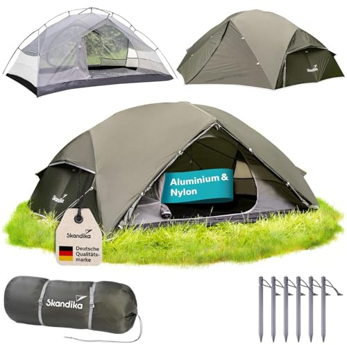 Skandika Trekkingzelt Vatn | Camping Zelt für 2 Personen, Ultraleicht, kleines Packmaß, wasserdicht, 3000 mm Wassersäule, Zelte 3-4 Saison, Tunnelzelt | Trekking, Wandern, Angeln, Outdoor