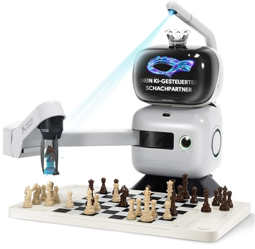 Sense Robot Schachroboter mit KI & Roboterarm – 25 KI-Stufen, 1200+ Übungen, Endspieltrainer, Spielwiederholung, Sprach-Coaching, Lichess-Anbindung, App-Sync, Für alle Spielstärken