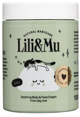 Lili&Mu Baby Feuchtigkeitscreme für Gesicht und Körper 100 ml - Gesichtscreme mit Shea Butter Ringelblumenblüten Extrakt, Creme empfindliche trockene Babyhaut - Naturkosmetik Pflegelotion Kinder