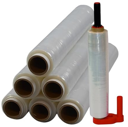 Freiziel® 6 x Stretchfolie 50cm 1,5kg 23my transparent + Abroller