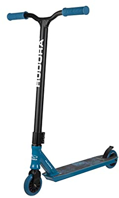 HUDORA Stunt Scooter XQ-12.1 für Skatepark – robuster Freestyle Roller mit 360° Lenker, ABEC 9 Kugellager & Stahlbremse – Stunt Roller für Anfänger & Geübte, rutschfestes Deck, schnell rollend - blau