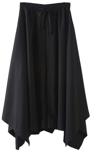 Life Palette Haremshose im japanischen Stil, Samurai-Hakama, für Herren und Damen, Yoga, Ninja-Hose, Schwarz, Schwarz, M/L