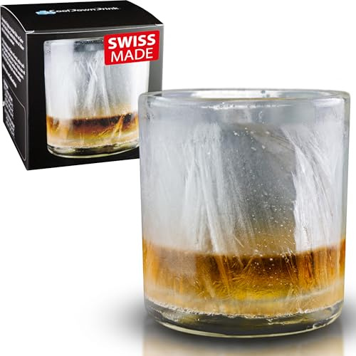 1 x 250ml selbstkühlendes Glas von CoolDownDrink - Vergiss Eiswürfel - Kühle Deine Getränke ohne diese zu verwässern. Perfekt für Apéros, Whisky, Cocktails, Drinks