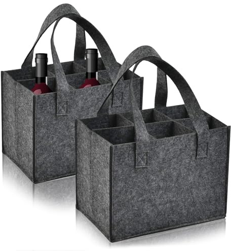 lakigoes Flaschenträger 6 Flaschen,2 STK Filztasche 6 Faschen (Kurz)