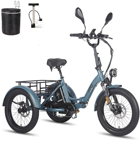 Fafrees F20 Mate E-Bike Dreirad Klapprad 48V 21Ah Akku [ Offiziell ] Herren E Bike Damen Hydraulische Scheibenbremsen, Dreirad Elektro 180kg, E Trike 1008Wh, Elektrofahrrad für Erwachsene 65N.m