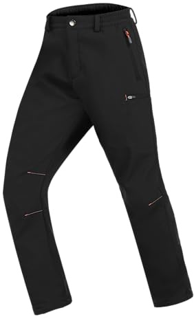 Zoofly Kinder Winter Softshellhose Warme Skihose Wasserdichter Schwarz 134-140