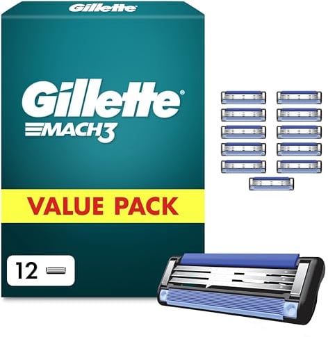 Gillette Mach3 Rasierklingen 12 Stück Herren, Blau