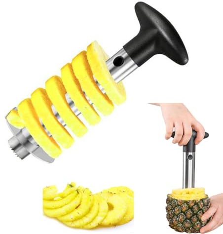Ruayia Ananasschneider Ananas-Entkerner aus Edelstahl, Ananaskernen Zuhau Asdirne Ananas Schäler apfelentkerner zwetschgenentkerner Pineapple Peeler