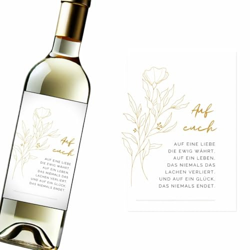 Weinflaschenetikett | Geschenk für Hochzeit (Auf euch)