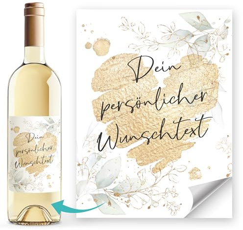 SpecialMe® Weinetikett mit Wunschtext personalisiert Herzmotiv Flaschenetiketten selbstklebend Wein Geschenk Weiss unisize