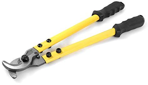 QWORK® Drahtseilschere geschmiedet, Kabelschneider, 350mm, zum Schneiden von Stahldraht bis zu 9mm, Hochtemperatur-Wärmebehandlung aus Edelstahl