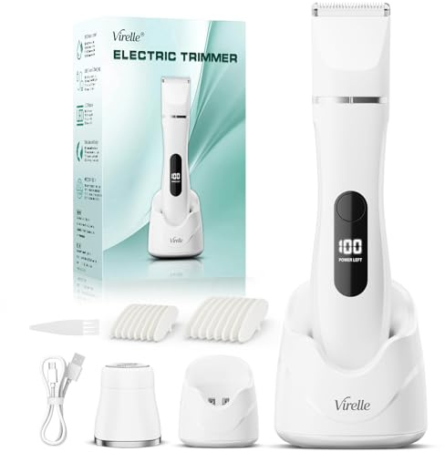 Intimrasierer für Frauen, Rasierer Damen Intimbereich Sanft, 2 in 1 Elektrischer Damenrasierer, Bikini Trimmer Wasserdicht für Körper Gesichtshaare, Damen Rasierer, Präzisions-Trimmer