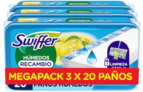 Swiffer Bodenwischer Nachfüllpackung, Feuchte Bodentücher mit Citrusfrische-Duft, 60 Stück, Für Eine Schnelle & Einfache Reinigung von Hartböden