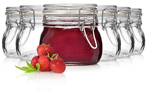 Bormioli 6er Set Bügelverschlussgläser Fido 500 ml Rocco, Vorratsgläser, Drahtbügelgläser, Einmachgläser, Glas, transparent, 6 x 500 ml, 4251119411614