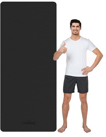 CAMBIVO XXL Yogamatte 213 x 81 cm, 6mm dick, rutschfest und gelenkschonend | extra lange TPE Fitnessmatte für große Menschen, Yoga, Pilates, Gymnastik, Bodentraining und Home Workout