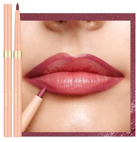 OULAC Rosa Lipliner Wasserfest, Drehbarer Langanhaltender Lippenkonturenstift mit Mattes Finish, Hochpigmentiert und Geschmeidig, Konturieren Sie Ihre Lippen, Vegan (05) Dried Rose