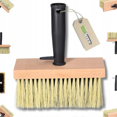 ToolSpace Quast Kleister Deckenbürste 170 mm Kleisterbürste Tiefgrundburste für Teerbürste Ergonomisch Kunststoff Griff Tapezierbürste Vliestapete Tapezierquast Klebstoffe Maurerarbeiten Spritzpinsel
