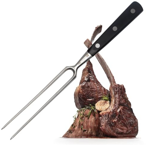 FMProfessional Fleischgabel für Steaks, Braten & Gemüse by Fackelmann – Grillgabel mit langen Zinken – Tranchiergabel zum Wenden und fixieren von Fleisch & Co.