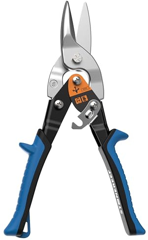 Blechschere gerader Schnitt - [int. Millimeterskala] - Metallschere für Trockenbau, Trapezblech, Metall, Drahtschere für Drahtgitter, Blech Schneider, Metallschere, Blech Schneiden, Sheet Metal Cutter